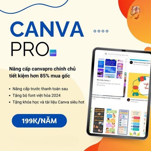 Nâng cấp CANVA PRO giá rẻ 1 năm - vĩnh viễn