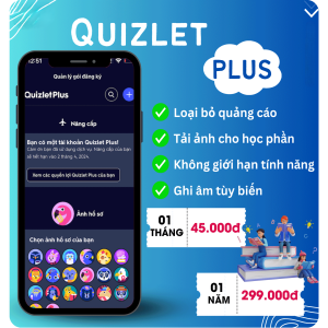 Thông tin sản phẩm Quizlet là một trang web và ứng dụng để học các từ vựng, khái niệm và thuật ngữ thông qua các thẻ từ và những trò chơi thú vị, giúp người học dễ nhớ, nhớ lâu hơn. Nó mang đến cho người dùng cơ hội học tập từ vựng gần như vô hạn. Do đó, Quizlet dễ dàng trở thành một trong những ứng dụng đang được yêu thích với hơn một triệu người dùng đã đăng ký, tám mươi triệu khách truy cập và là kho lưu trữ cho hơn ba mươi triệu bộ từ vựng do người dùng tạo hiện nay và đã có khá nhiều nghiên cứu trên thế giới về hiệu quả của ứng dụng này với người học từ vựng. Quizlet Plus có tác dụng gì? Đây là loại tài khoản giúp bỏ quảng cáo khi học, tải ảnh cho học phần, ghi âm tùy biến, tạo hoặc tham gia không giới hạn số lớp, tính năng học dài hạn. Đồng thời, ứng dụng cung cấp công cụ tạo học phần sơ đồ nâng cao cũng như truy cập ngoại tuyến trên ứng dụng, hình nền đêm. Lợi ích khi sử dụng Quizlet 1. Phương pháp học từ vựng thông minh, mới mẻ Quizlet mang đến cho người dùng một phương pháp học tập mới mẻ và thông minh. Theo nghiên cứu thực tế cho thấy, có hơn 95% học sinh khi sử dụng xong phần mềm Quizlet đều nhận được sự cải thiện đáng kể về điểm số học tập. Những công cụ đơn giản mà ứng dụng Quizlet mang đến có thể giúp cho người học tìm kiếm bất kỳ nội dung nào ở tất cả các môn học, từ đại số, hình học hay lịch sử, kinh tế cấp bậc đại học,... 2. Chia sẻ kiến thức cho người học Quizlet có công dụng rất lớn trong việc tạo thêm động lực cho người dùng vì ứng dụng thu hút được sự quan tâm từ đông đảo đối tượng học sinh và giáo viên. Phần mềm giúp giáo viên tạo học phần cho các lớp học hay thậm chí là các trò chơi live để học sinh tiếp thu thêm nhiều tài liệu, kiến thức hữu ích. Đây được xem là một phương pháp học tập hiệu quả dành cho học sinh. Bên cạnh đó, Quizlet cũng giúp cho người học có thể nắm vững và hiểu rõ về những nội dung mà họ quan tâm, đồng thời ứng dụng cũng tổ chức rất nhiều hoạt động và hấp dẫn người dùng hơn nhờ vào chính sự đóng góp của mọi người trên thế giới. 3. Làm thẻ học tập dễ dàng Bạn muốn ghi nhớ kiến thức qua các thẻ flashcards thì Quizlet chính là một sự lựa chọn hoàn hảo. Quizlet mang đến cho người học một công cụ học tập cá nhân hóa hay cũng có thể tìm kiếm từ các kho lưu trữ hàng triệu thẻ học tập từ các bạn học sinh, sinh viên khác. Và để có thể tạo được một bộ thẻ học tập của riêng mình thì người dùng chỉ cần thực hiện một số thao tác đơn giản chính là truy cập vào phần mềm Quizlet theo địa chỉ website và đăng nhập hoặc nếu chưa có tài khoản thì đăng ký thông qua facebook/email là đã có thể tạo được cho mình một bộ thẻ flashcards miễn phí qua thao tác ấn vào công cụ “creat of study set". Sau đó người dùng cần nhập tên các thẻ học và thêm một khái niệm, thuật ngữ là thẻ đầu tiên của bạn đã được tạo thành công. 4. Tìm kiếm flashcard online Quizlet giúp cho người học có thể tìm kiếm được các thẻ học tập ở bất kỳ chủ đề, lĩnh vực nào mà mình quan tâm một cách đơn giản, bao gồm cả thẻ học tập từ các giáo viên, học sinh khác. Và khi tìm kiếm bạn có thể tùy ý lựa chọn các bộ thẻ flashcards chỉ có hình ảnh hoặc vừa hình ảnh và chữ để giúp cho việc học của bạn trở nên hiệu quả hơn. Ngoài ra, với Quizlet, bạn có thể mang theo những thẻ ghi chú đó đi bất cứ nơi đâu, thời gian nào bằng việc truy cập vào ứng dụng đã tải về trên thiết bị di động. Điều đặc biệt ở Quizlet là bạn vẫn có thể học tập ngay cả khi đang ở chế độ ngoại tuyến cũng như sử dụng tất cả các tính năng như là chuyển văn bản thành giọng nói và nhiều tính năng tuyệt vời hơn nữa. Quizlet Plus tạo sẵn 1 tháng giá rẻ 